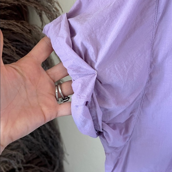 Xirena light purple Channing ruched rolled sleeve blouse - Picture 5 of 12